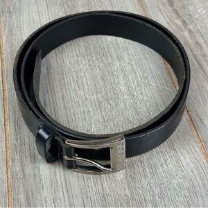 Polo Ralph Lauren Belt Size 42 Smooth Leather Chrome Silver Buckle Y2K RL67